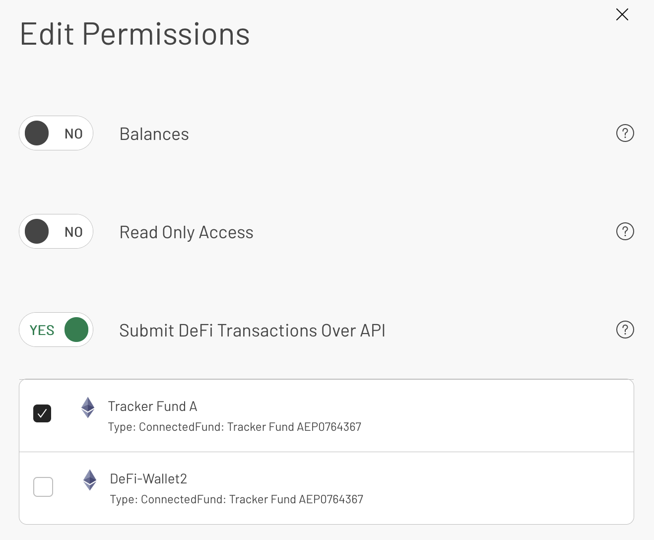 granular api key control