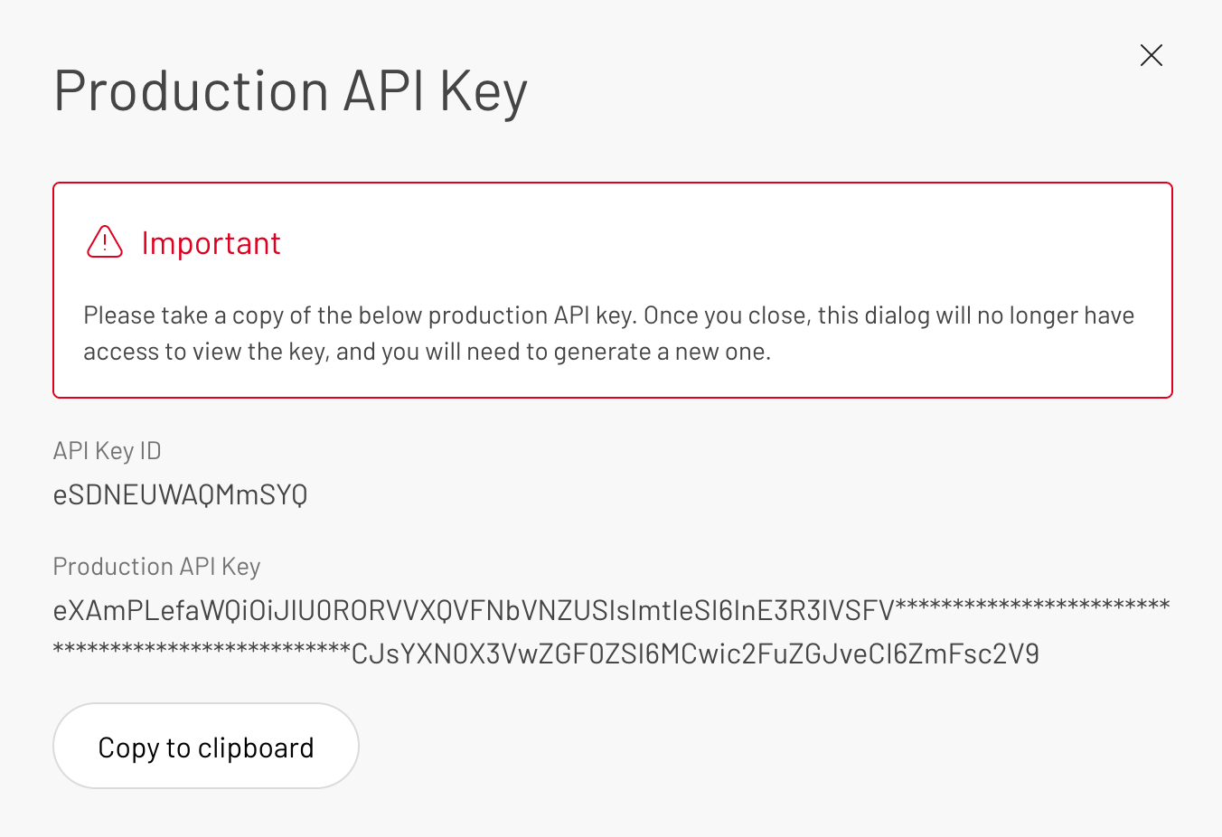 Copy the API key